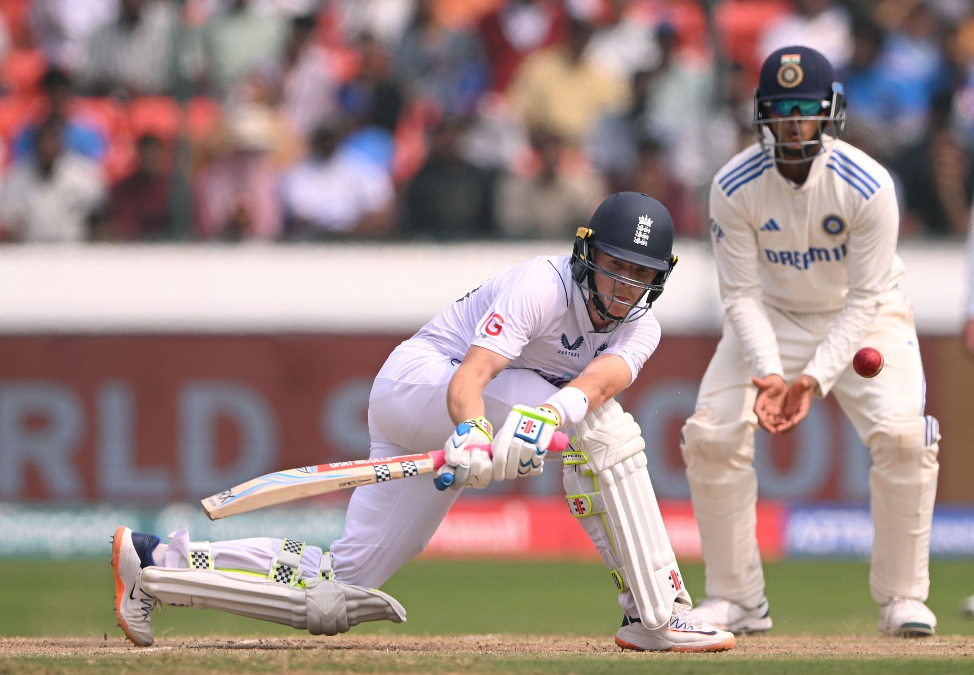 Ollie Pope starred in England’s triumph in Hyderabad.